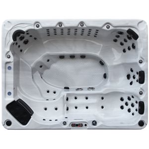 Spa rectangle 94 jets Grand Bend de Canadian Spa Company pour 9 personnes brun/blanc, 10 lampes