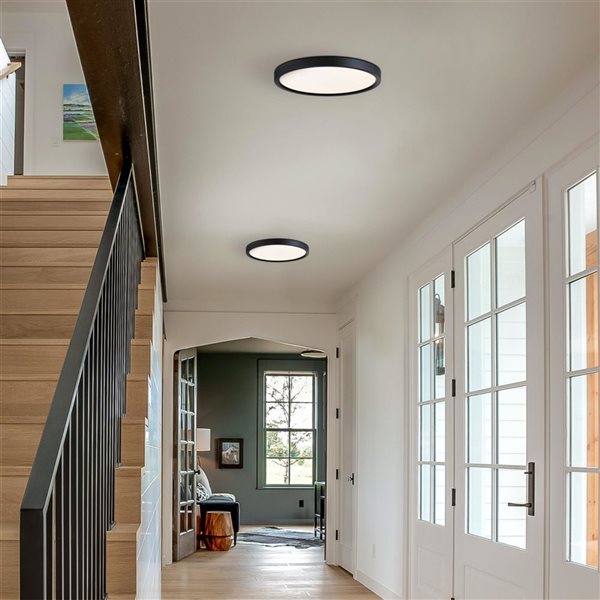 Westinghouse Lighting 15-in L Black Dimmable LED Indoor Flush Mount Ceiling Light