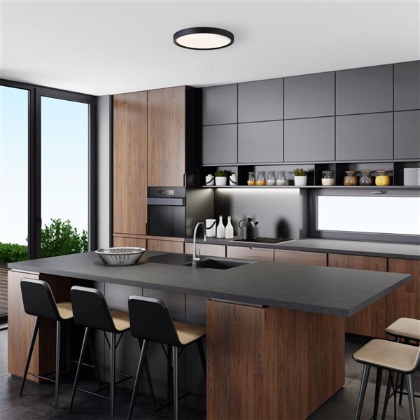 Westinghouse Lighting 15-in L Black Dimmable LED Indoor Flush Mount Ceiling Light