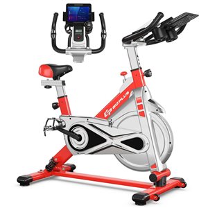 Costway Indoor Stationary Exercise Bicycle w/ Large Holder - Red