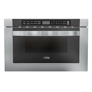 KoolMore 24-in Stainless Steel Wall-Mounted Microwave Drawer w/ Flat Bottom, 1.2-ft³