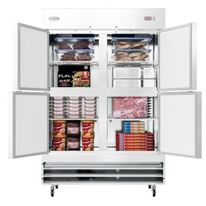 KoolMore 54-in Stainless Steel Commercial Half-Door Reach-In Freezer 47-ft³