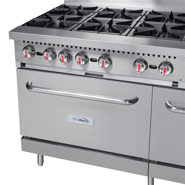 KoolMore Stainless Steel 60-in 10-Burner Commercial LP Range w/ Oven