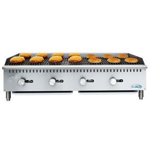 KoolMore Stainless Steel 48-in Commercial 4-Burner 120,000 BTU Natural Gas Charbroiler