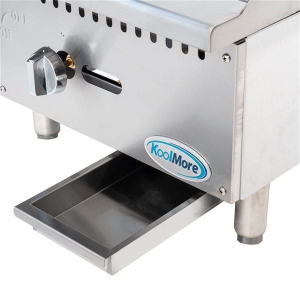 KoolMore Stainless Steel 18-in Natural Gas 1-Burner Griddle w/ 30,000 BTU