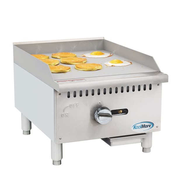 KoolMore Stainless Steel 18-in Natural Gas 1-Burner Griddle w/ 30,000 BTU
