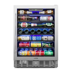 KoolMore 23.4-in Stainless Steel Glass-Door Built-In Refrigerator and Beverage Cooler 5-ft³