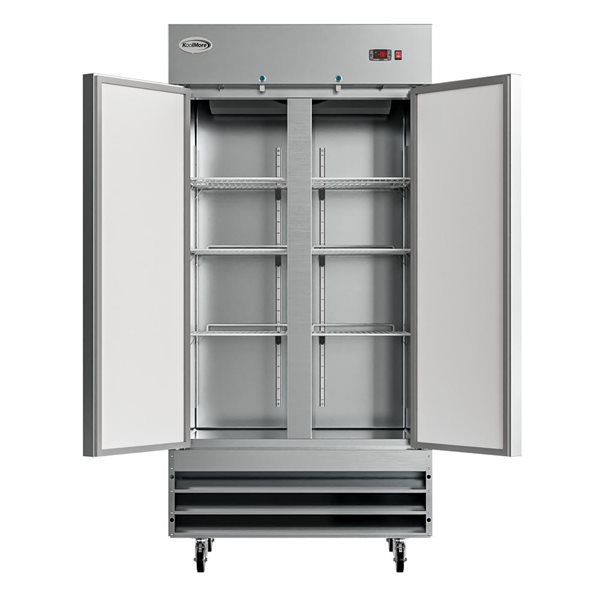 Koolmore 39-in Stainless Steel Commercial 2-Door Reach-In Freezer 35-ft³