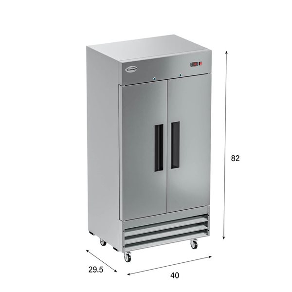 Koolmore 39-in Stainless Steel Commercial 2-Door Reach-In Freezer 35-ft³
