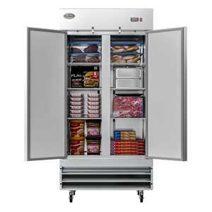 Koolmore 39-in Stainless Steel Commercial 2-Door Reach-In Freezer 35-ft³