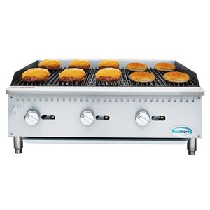KoolMore Stainless Steel 36-in Commercial 3-Burner Natural Gas Charbroiler w/ 90,000 BTU