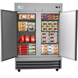 KoolMore 54-in Stainless Steel Commercial Two-Door Reach-In Freezer 47-ft³