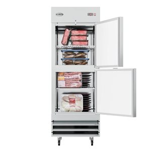 KoolMore 29-in Stainless Steel Commercial Solid Half-Door Reach-In Freezer 23-ft³