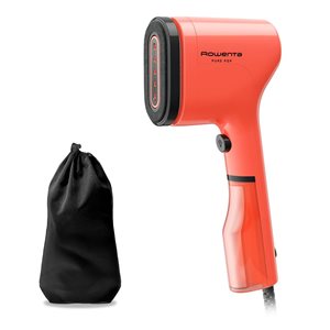 Défroisseur manuel à vapeur pour vêtements Pure Pop Rowenta rouge avec système de tête réversible et face antipeluche
