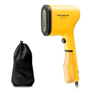 Défroisseur manuel à vapeur pour vêtements Pure Pop Rowenta jaune avec système de tête réversible et face antipeluche