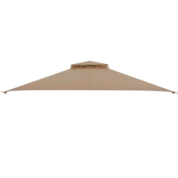 Costway 10 x 12-ft 2-Tier Patio Gazebo Replacement Canopy Cover Top - Brown