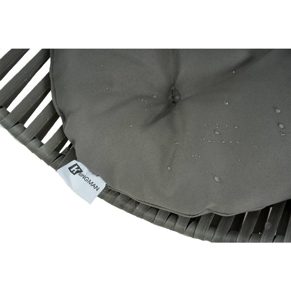 Kingman Grey Polyester Oval Handcrafted 33-in L Pet Chair w/ Cushion for Small Pets