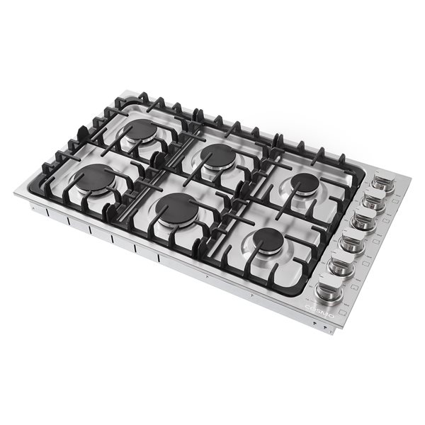 Cosmo 36-in 6-Burner Stainless Steel Gas Cooktop