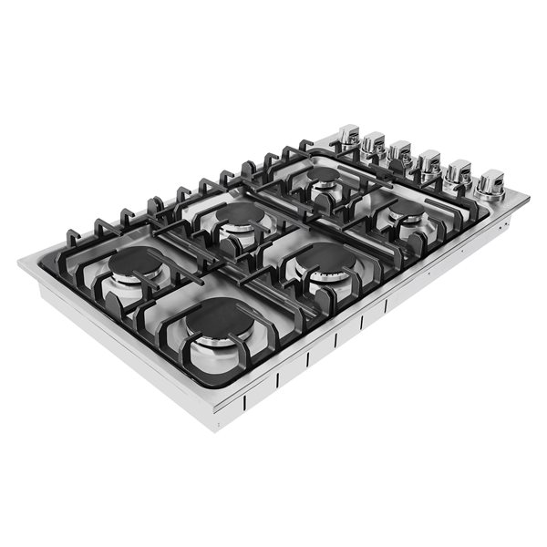 Cosmo 36-in 6-Burner Stainless Steel Gas Cooktop