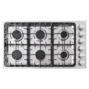 Cosmo 36-in 6-Burner Stainless Steel Gas Cooktop