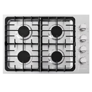 Cosmo 30-in 4-Burner Stainless Steel Gas Cooktop