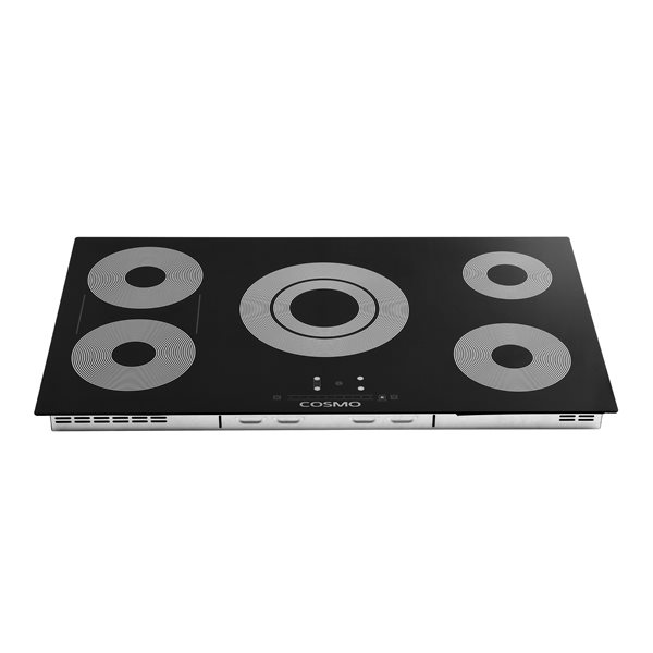 Cosmo 36-in 5-Burner Black Smooth Radiant Electric Ceramic Glass Cooktop w/ Touch Controls
