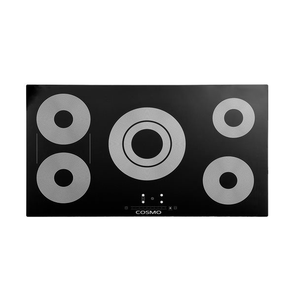 Cosmo 36-in 5-Burner Black Smooth Radiant Electric Ceramic Glass Cooktop w/ Touch Controls