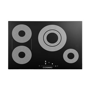 Cosmo 30-in 4-Burner Black Smooth Radiant Electric Ceramic Glass Cooktop w/ Touch Controls