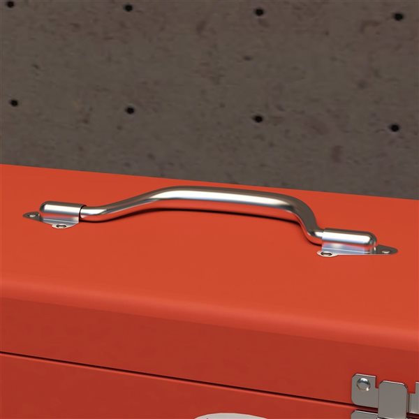 DURHAND 3-Drawer Tool Box with Metal Latch Closure Portable Tool Chest - Red