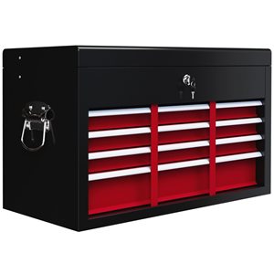 Boîte à outils en métal HomCom à 6 tiroirs 24 po à coffret supérieur et glissières à roulement à billes