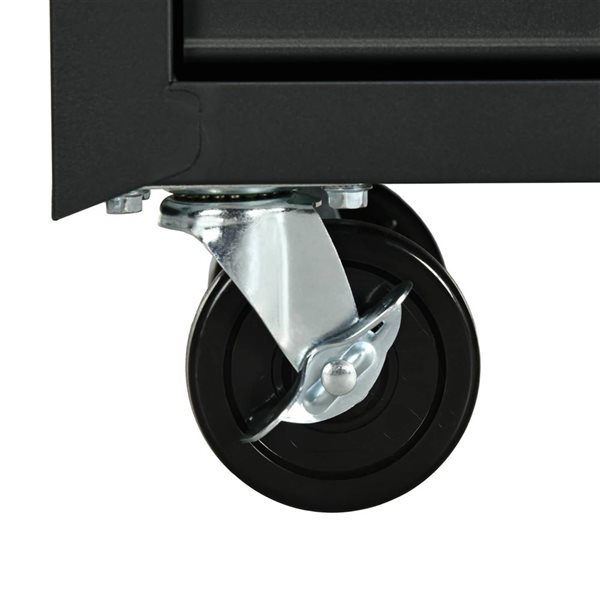 HOMCOM 7-Drawer Mobile Lockable Tool Chest with Handle and Wheels - Black