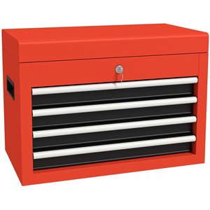 DURHAND 4-Drawer Tool Box Lockable Steel Tool Chest with Latch and Keys - Red