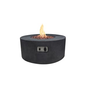 Table-foyer Venice Modeno noir en béton 50 000 BTU 34 po l. au gaz naturel