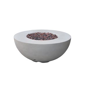 Table-foyer Roca Modeno gris en béton 50 000 BTU 34 po l. au gaz naturel