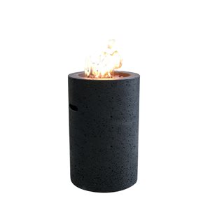 Colonne-foyer Lava Tube Modeno noir en béton 40 000 BTU 18 po l. au propane liquide
