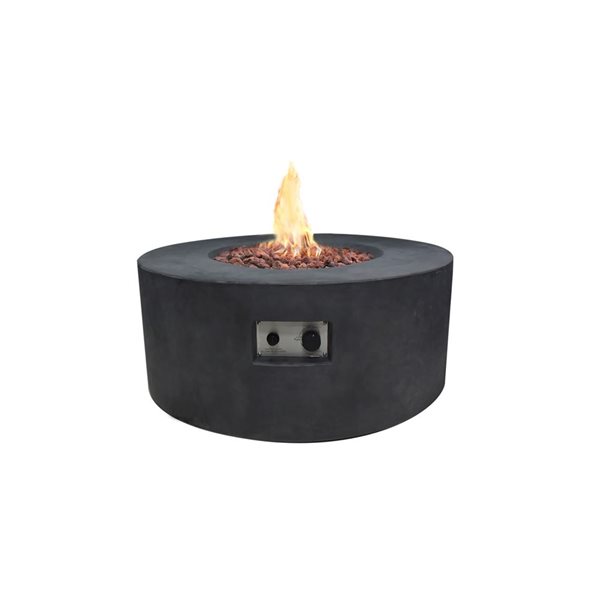 Modeno Venice 34-in W 50,000 BTU Black Liquid Propane Concrete Fire Table
