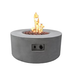 Table-foyer Tramore Modeno gris en béton 50 000 BTU 34 po l. au propane liquide