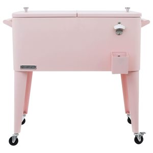 Permasteel 80-QT Pink Wheeled Insulated Patio Cooler