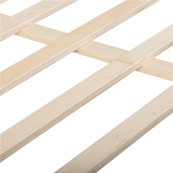 CorLiving Metro Beige Channel Tufted Upholstered Storage Platform Double Bed