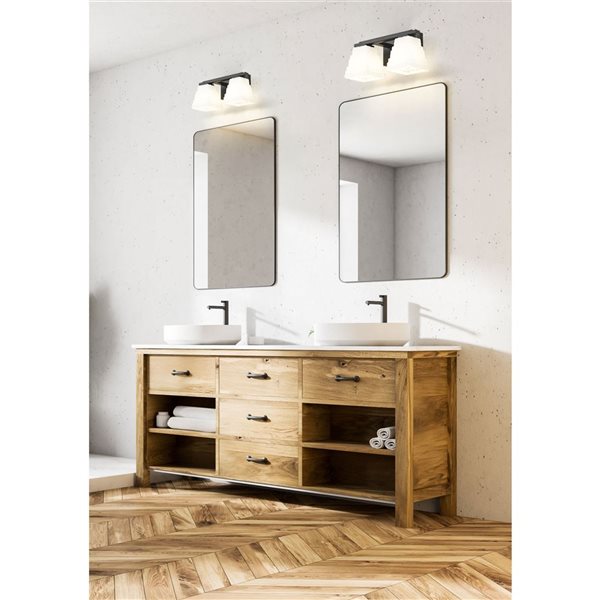 Z-Lite Annalise 2-Light Matte Black Modern Vanity Light