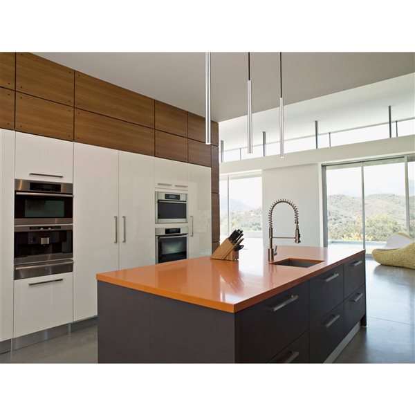 Z-Lite Forest Brushed Nickel Cylinder LED 24-in H 1-Light Pendant Light