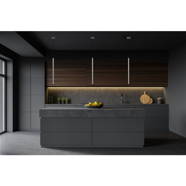 Z-Lite Forest Brushed Nickel Cylinder LED 24-in H 1-Light Pendant Light