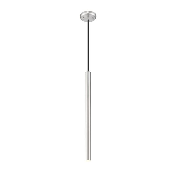 Z-Lite Forest Brushed Nickel Cylinder LED 24-in H 1-Light Pendant Light