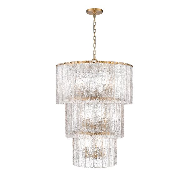 Z-Lite Glacier 12-Light 28-in W Tiered Modern Gold Chandelier