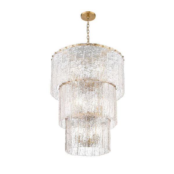 Z-Lite Glacier 12-Light 28-in W Tiered Modern Gold Chandelier