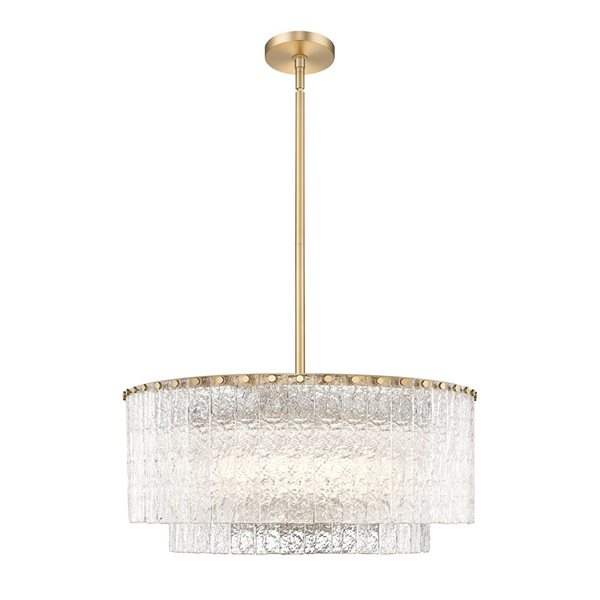 Z-Lite Glacier Modern Gold Clear Glass Tiered Halogen 10-Light Pendant Light