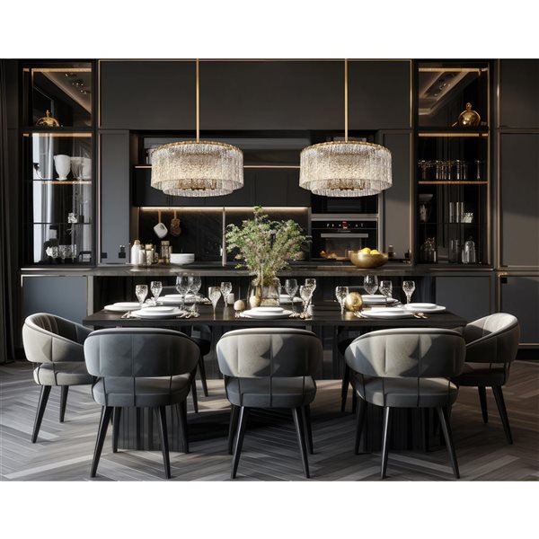 Z-Lite Glacier Modern Gold Clear Glass Tiered Halogen 10-Light Pendant Light