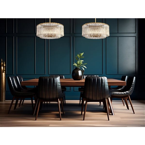 Z-Lite Glacier Modern Gold Clear Glass Tiered Halogen 10-Light Pendant Light