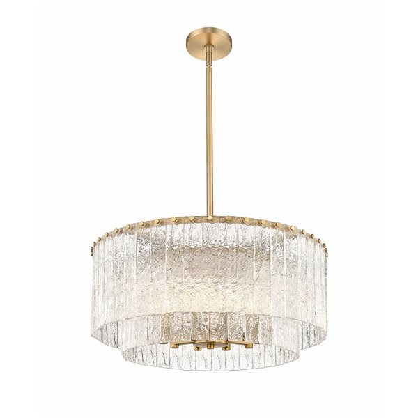 Z-Lite Glacier Modern Gold Clear Glass Tiered Halogen 10-Light Pendant Light