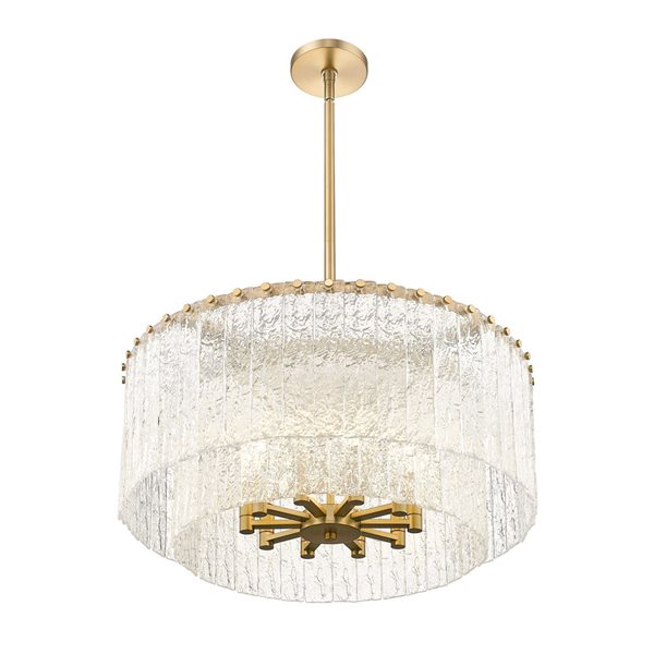 Z-Lite Glacier Modern Gold Clear Glass Tiered Halogen 10-Light Pendant Light